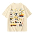 thumbnail image 1 of Tiijoy Girls Casual Short Sleeve T Shirt Truck Excavator Print Crewneck T-Shirt, Sizes 3-14, 1 of 4