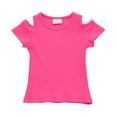 thumbnail image 1 of Tiijoy Girls Cold Shoulder Short Sleeve T-Shirt Casual Cotton Soft T Shirt Tee, Sizes 12M-5T, 1 of 8