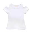 thumbnail image 1 of Tiijoy Girls Cold Shoulder Short Sleeve T-Shirt Casual Cotton Soft T Shirt Tee, Sizes 12M-5T, 1 of 4