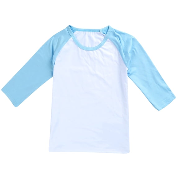 Tiijoy Girls Color Block 3/4 Sleeve Round Neck T-Shirt Kids Casual T Shirt, Sizes 2-13