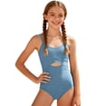 thumbnail image 1 of Tiijoy Girls Color Block Cutout One-Piece Swimsuit with Adjustable Straps Bathing Suit, Sizes 7-16, 1 of 3