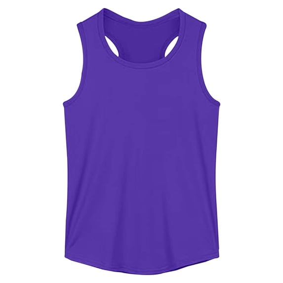 Tiijoy Girls Cotton Racerback Tank Top Solid Breathable Soft Sleeveless Shirt, Sizes 13-14