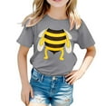 thumbnail image 1 of Tiijoy Girls Cute Bee Print Short Sleeve T-Shirt Summer Casual T Shirt Tee, Sizes 1-13, 1 of 3