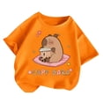 thumbnail image 1 of Tiijoy Girls Cute Capybara Short Sleeve T Shirt Casual Summer Tee Daily Wear, Sizes 2-14, 1 of 3