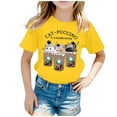 thumbnail image 1 of Tiijoy Girls Cute Cartoon Graphic Tee Casual Short Sleeve Crew Neck T Shirt, Sizes 2-14, 1 of 4