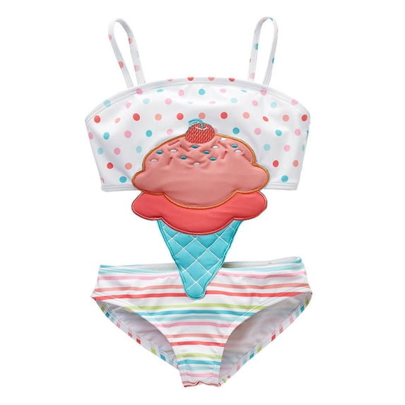 Tiijoy Girls Cute Cartoon One-Piece Swimsuit Baby Cutout Bathing Suit Swimwear, Sizes 12M-5T