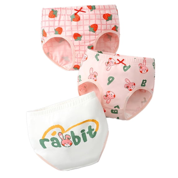 Tiijoy Girls Cute Cartoon Print Panties Cotton Breathable Underwear, 3 Pack, Sizes 2-3