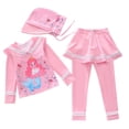 thumbnail image 1 of Tiijoy Girls Cute Cartoon UPF 50+ Long Sleeve Rash Guard Pants Swim Cap Swimsuit, 3-Piece, Sizes 2-12, 1 of 5