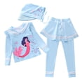 thumbnail image 1 of Tiijoy Girls Cute Cartoon UPF 50+ Long Sleeve Rash Guard Pants Swim Cap Swimsuit, 3-Piece, Sizes 2-12, 1 of 5