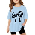 thumbnail image 1 of Tiijoy Girls Cute Casual T-Shirt Bow Graphic Tee Short Sleeve T Shirt, Sizes 3-14, 1 of 3