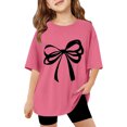 thumbnail image 1 of Tiijoy Girls Cute Casual T-Shirt Bow Graphic Tee Short Sleeve T Shirt, Sizes 3-14, 1 of 3