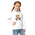 thumbnail image 1 of Tiijoy Girls Cute Highland Cow Hoodie Kids Casual Cozy Hooded Sweatshirt, White, 1 of 4