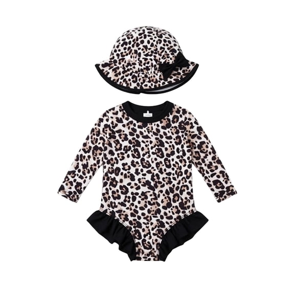 Tiijoy Girls Cute Ruffle Long Sleeve Rash Guard One Piece Swimsuit UPF 50+ Bathing Suit