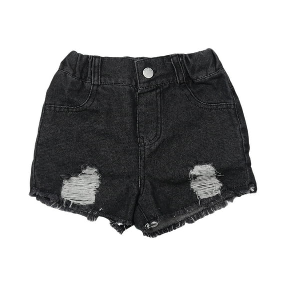 Tiijoy Girls Distressed Ripped Denim Shorts Toddler Stretch Soft Pull On Jean Shorts, Sizes 1-2
