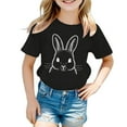 thumbnail image 1 of Tiijoy Girls Easter Bunny Shirt Cute Short Sleeve Crew Neck T-Shirt for Kids, Sizes 2-8, 1 of 3