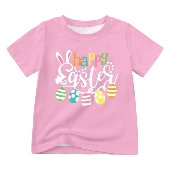 Tiijoy Girls Easter Tshirt Cute Short Sleeve Crew Neck T-Shirt Summer Tee, Sizes 2-12