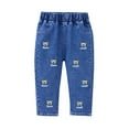 thumbnail image 1 of Tiijoy Girls Embroidery Stretch Pull-On Jeans High Rise Casual Denim Pants, Sizes 12-18M, 1 of 3