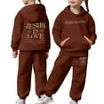thumbnail image 1 of Tiijoy Girls Pullover Hoodie Jogger Pants Outfits with Letter Print, Sizes 2-3T, 1 of 6