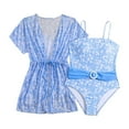 thumbnail image 1 of Tiijoy Girls Floral Print One-Piece Swimsuit with Cover Up Beach Bathing Suit, Sizes 7-12, 1 of 4