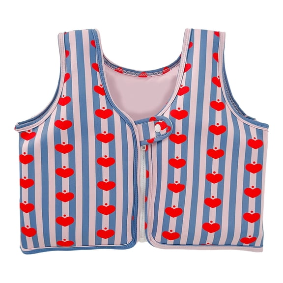 Tiijoy Girls Foam Swim Vest Hearts Print Swimwear Flotation Aid Life Jacket, Sizes One Size