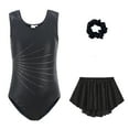 thumbnail image 1 of Tiijoy Girls Glitter Rhinestone Dance Gymnastics Leotard Shorts Scrunchie 3Pcs Set, Sizes 5-12, 1 of 5