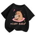 thumbnail image 1 of Tiijoy Girls Graphic Tee Cute Cartoon Print Short Sleeve Crewneck T-Shirt, Sizes 2-4, 1 of 3