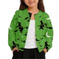 thumbnail image 1 of Tiijoy Girls Halloween Cardigan Button Front Long Sleeve Sweater Coat, Green, Sizes 1-8, 1 of 4