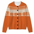 thumbnail image 1 of Tiijoy Girls Halloween Cardigan Sweater Pumpkin Long Sleeve Sweater, Orange, Sizes 5-14, 1 of 4