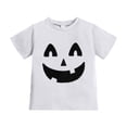 thumbnail image 1 of Tiijoy Girls Halloween Pumpkin Face T-Shirt Kids Short Sleeve T Shirt, White, Sizes 1-13, 1 of 4