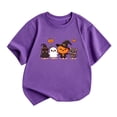 thumbnail image 1 of Tiijoy Girls Halloween T-Shirt Cartoon Graphic Short Sleeve Tshirt, Purple, Sizes 9-10, 1 of 3