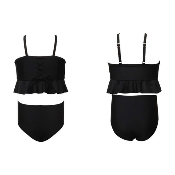 Tiijoy Girls High Waisted Tankini Swimsuit Ruffle UPF 50+ Bathing Suit, 2-Piece, Sizes 2-13