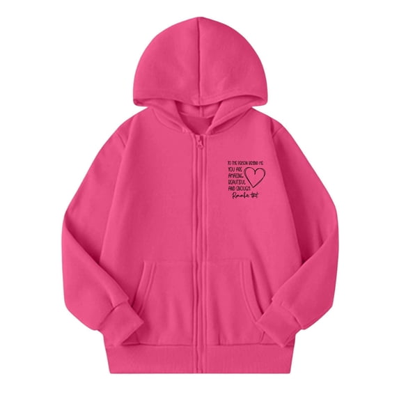 Tiijoy Girls Hoodie Fleece Zip Up Hooded Sweatshirt Kids Casual Jacket, Sizes 5-14