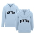 thumbnail image 1 of Tiijoy Girls Hoodie New York Letter Print Zipper Eyelets Hooded Sweatshirt, Sizes 5-6, 1 of 5