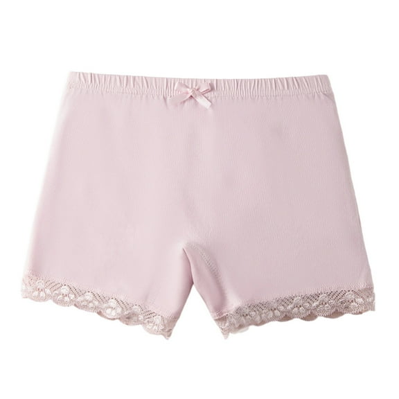 Tiijoy Girls Lace Cotton Modesty Shorts Supersoft Breathable Stretch Boyshorts, Sizes 5-6