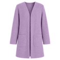 thumbnail image 1 of Tiijoy Girls Long Cardigan Coat Fuzzy Open Front Sweater Fall Winter Outerwear, Purple, Sizes 5-14, 1 of 5