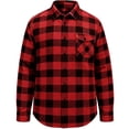 thumbnail image 1 of Tiijoy Girls Long Sleeve Button Up Shacket Casual Flannel Shirt Jacket, Red, Sizes 4-14, 1 of 5