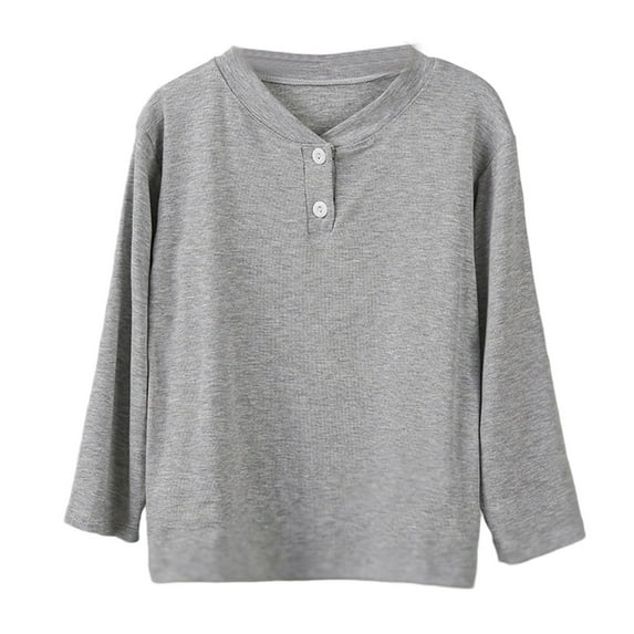 Tiijoy Girls Long Sleeve Henley T-Shirt Solid Stretch Everyday T Shirt, Sizes 9-10