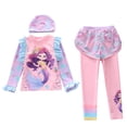thumbnail image 1 of Tiijoy Girls Long Sleeve Rash Guard Pants Swim Cap Swimsuit UPF 50+ Bathing Suit, 3-Piece, Sizes 3-14, 1 of 3