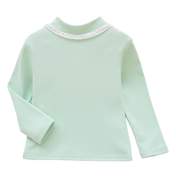 Tiijoy Girls Long Sleeve T-Shirt Base Layer Top Soft Comfy Lace Crewneck Tshirt, Sizes 2-10