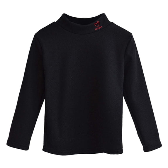 Tiijoy Girls Long Sleeve T-Shirt Lined Half Turtleneck Thermal Shirt, Sizes 2-10
