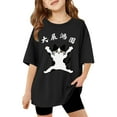 thumbnail image 1 of Tiijoy Girls Loose Short Sleeve T-Shirt Cartoon Cat Print Casual T Shirt Top, Sizes 13-14, 1 of 3