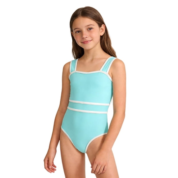 Tiijoy Girls One-Piece Swimsuit UPF 50+ Quick Drying Bathing Suit Swimwear, Sizes 7-14