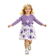 thumbnail image 1 of Tiijoy Girls Outfits Bow Floral Sleeveless Dress with Ruffle Cardigan Jacket, Sizes 2-8, 1 of 8