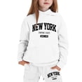 thumbnail image 1 of Tiijoy Girls Outfits Lined Hoodie Sweatshirt Sweatpants Set, White, Sizes 2-16, 1 of 3