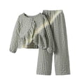 thumbnail image 1 of Tiijoy Girls Outfits Plaid Ruffle Loose Long Sleeves Blouse Pants Set, Sizes 7-12, 1 of 8