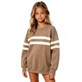 thumbnail image 1 of Tiijoy Girls Oversized Sweatshirt Fall Winter Casual Crewneck Pullover, Khaki, Sizes 2-13, 1 of 3