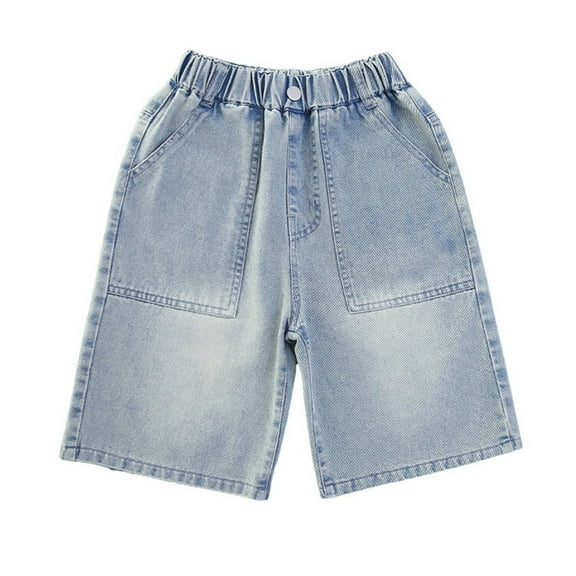 Tiijoy Girls Pull On Baggy Denim Shorts Stretch Straight Leg Jean Shorts Jorts, Sizes 11-12
