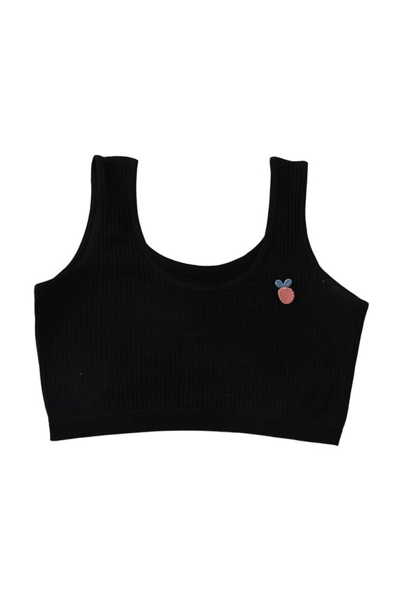 Girls Pull Over Training Bra Ribbed Cotton T-Shirt Bra Soft Bralette, Sizes 9-13