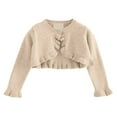 thumbnail image 1 of Tiijoy Girls Ruffle Knit Cardigan Top Cotton Long Sleeved Open Front Shirt, Sizes 2-3, 1 of 3