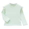 thumbnail image 1 of Tiijoy Girls Ruffle Long Sleeve T-Shirt Casual Solid Plain T Shirt Base Layer Top, Sizes 2-10, 1 of 2